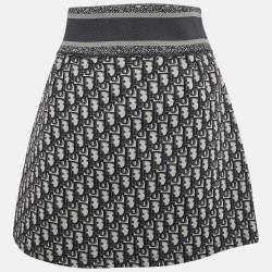 Christian Dior Blue Oblique Stretch Nylon Mini Skirt S