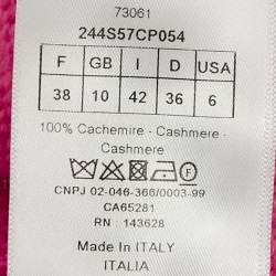 Christian Dior Pink Star Logo Intarsia Sweater M