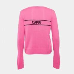 Christian Dior Pink Star Logo Intarsia Sweater M