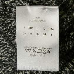 Christian Dior Monochrome Cashmere Rib Knit Ruffle Detail Sweater S