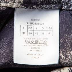 Pre Owned Dior Navy Blue Toile de Jouy Print Silk Pants M