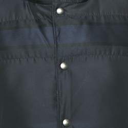 Pre Owned Dior Navy Blue Oblique Jacquard Zip-Up Reversible Puffer Vest Jacket S