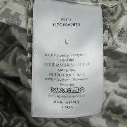 Pre Owned Dior Grey Oblique Jacquard Taffeta Hoodie Oversized Jacket L