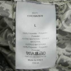Pre Owned Dior Grey Oblique Jacquard Taffeta Hoodie Oversized Jacket L