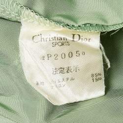 Pre Owned Christian Dior Sports Green Logo Print Synthetic Bomber Jacket M