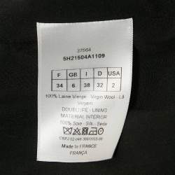 Christian Dior Black Textured Wool Pleated Top S