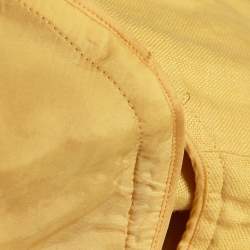 Pre Owned Christian Dior Pret a Porter Yellow Jacquard Pleated Blouse M
