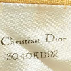 Pre Owned Christian Dior Pret a Porter Yellow Jacquard Pleated Blouse M