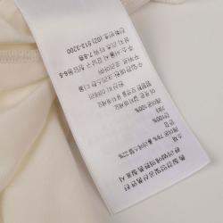 Dior White Cotton Half Sleeve Knit Top Size 38