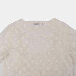 Dior White Cotton Half Sleeve Knit Top Size 38