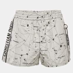 Dior White Jacquard Logo Puller Detail Shorts S