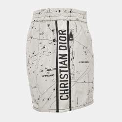 Dior White Jacquard Logo Puller Detail Shorts S