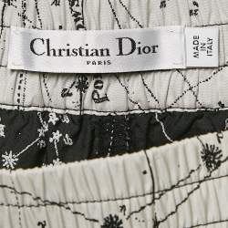 Dior White Jacquard Logo Puller Detail Shorts S