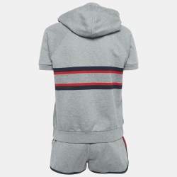 Christian Dior Grey Start Embroidered Sweatshirt and Shorts Sets S