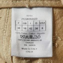Dior Light Beige Distressed Cotton Pinafore Dress M