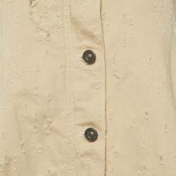 Dior Light Beige Distressed Cotton Pinafore Dress M