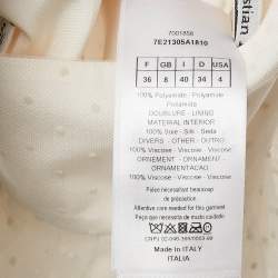 Christian Dior White Flocked Tulle Midi Skirt S