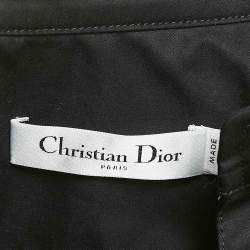 Christian Dior Black Gabardine Belted Midi Dress XL