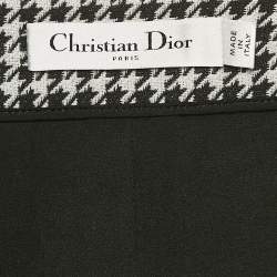 Christian Dior Black/White Houndstooth Wool Skorts L