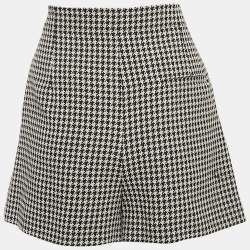 Christian Dior Black/White Houndstooth Wool Skorts L
