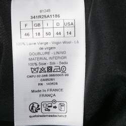 Dior Black Wool Midi Wrap Dress XL