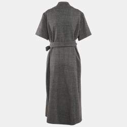 Dior Black Wool Midi Wrap Dress XL