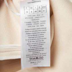 Christian Dior Cream Wool Sequin Embellished Flared Mini Dress S