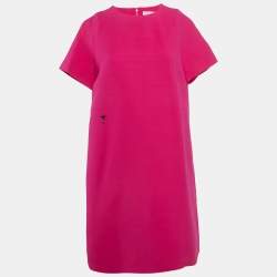 Christian Dior Pink Wool Blend Shift Dress L
