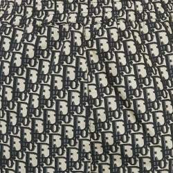 Pre Owned Christian Dior Navy Blue Oblique Jacquard Trousers L