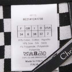 Christian Dior Black/White Checks Cotton Shorts S