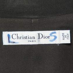 Dior Black Wool Bow Detail Knee Length Dress M
