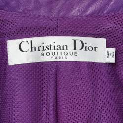 Pre Owned Dior Vintage Purple Leather Button Front Jacket M