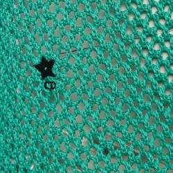 Christian Dior Green Crochet Sheer Mini Dress M