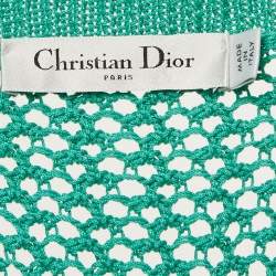 Christian Dior Green Crochet Sheer Mini Dress M