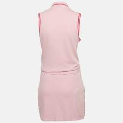 Pre Owned Christian Dior Boutique Pink Cotton Pique Printed Sleeveless T-Shirt Dress M