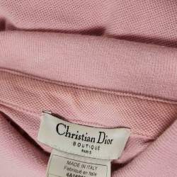 Pre Owned Christian Dior Boutique Pink Cotton Pique Printed Sleeveless T-Shirt Dress M