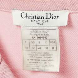 Pre Owned Christian Dior Boutique Pink Cotton Pique Printed Sleeveless T-Shirt Dress M