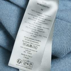 Dior Blue Pearl Embellished Cashmere Knit Cardigan XS