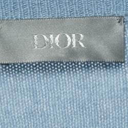 Dior Blue Pearl Embellished Cashmere Knit Cardigan XS