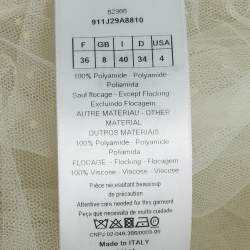 Pre Owned Christian Dior White Flocked Tulle Gathered Midi Skirt S