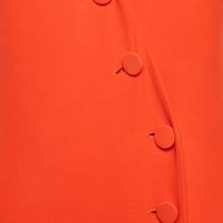 Christian Dior Orange Silk Blend Double Breasted Sleeveless Maxi Dress M