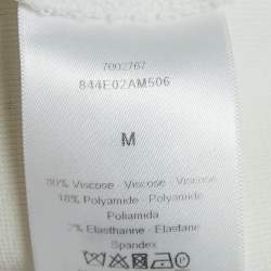 Christian Dior White Logo Band Detail Knit Bralette Top M