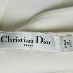 Christian Dior White Logo Band Detail Knit Bralette Top M