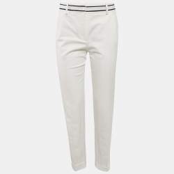 Christian Dior White Gabardine Tapered Trousers S