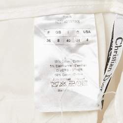 Christian Dior White Gabardine Tapered Trousers S