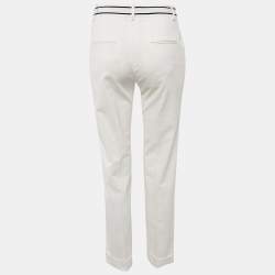 Christian Dior White Gabardine Tapered Trousers S