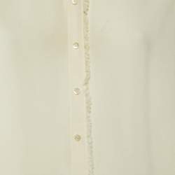 Christian Dior Cream Silk Georgette Button Front Shirt L