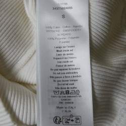 Pre Owned Dior White Logo Embroidery Cotton Rib Knit Tank Top S