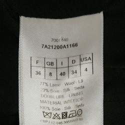 Dior Black Wool Blend Double Breasted Blazer S