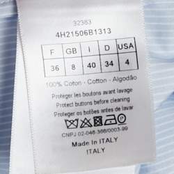 Dior Blue Stripe Cotton Asymmetric Mini Dress S